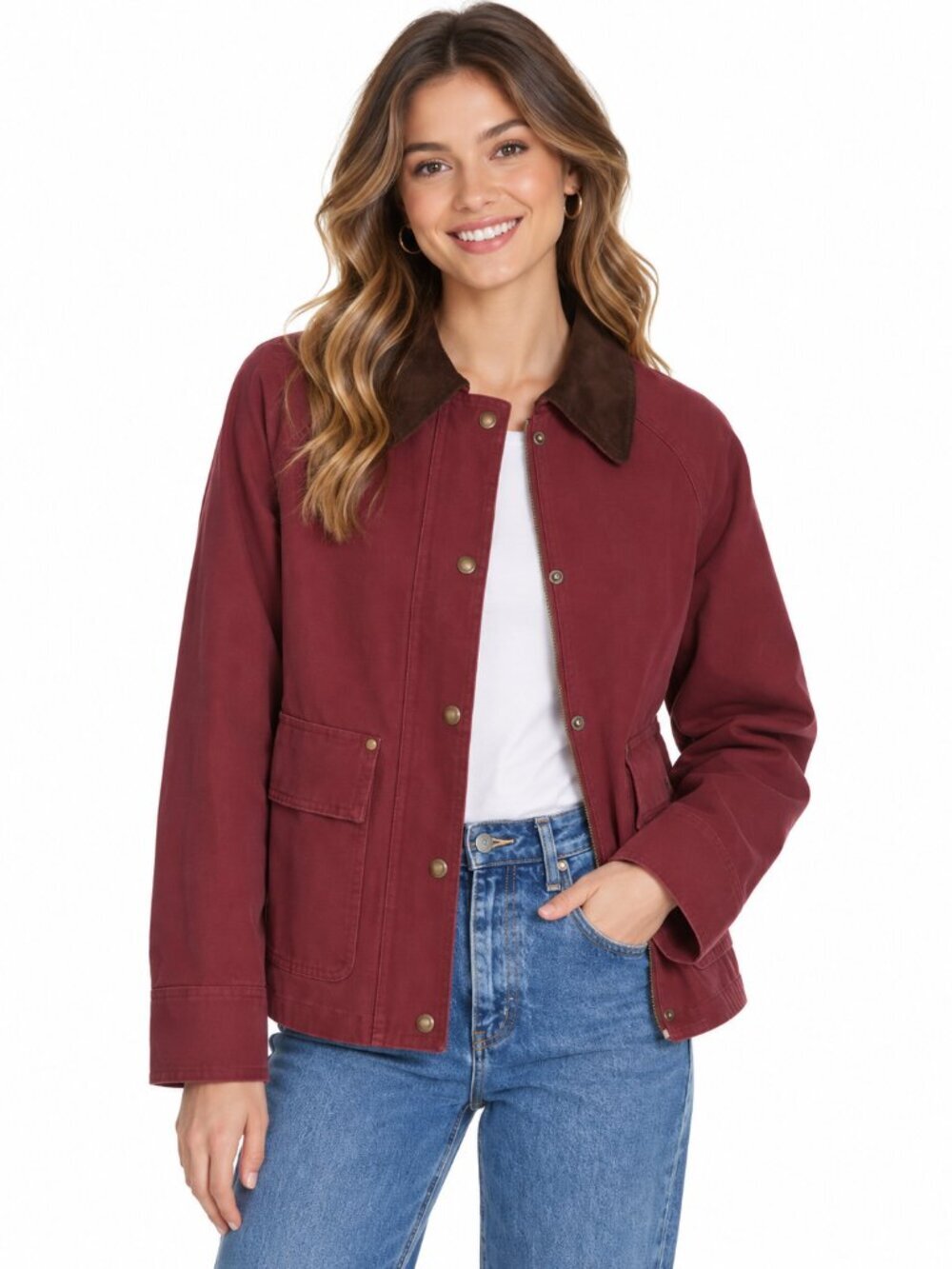 Levis Chore Jacket Womens Utility Barn Coat Red Canvas Lightweight NWT Workwear